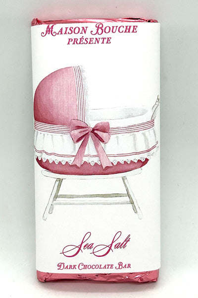 Baby Girl Sea Salt Chocolate Bar (Frilly Bassinet)