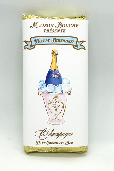 Happy Birthday Champagne Chocolate Bar (Blue Bottle)