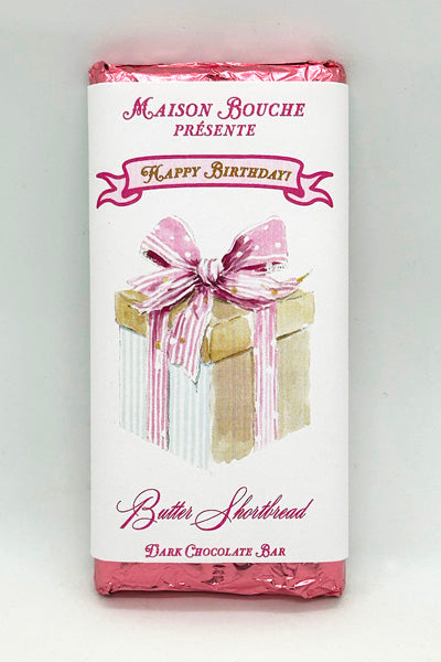 Happy Birthday Butter Shortbread Gift Box Chocolate Bar (Dot Ribbon)