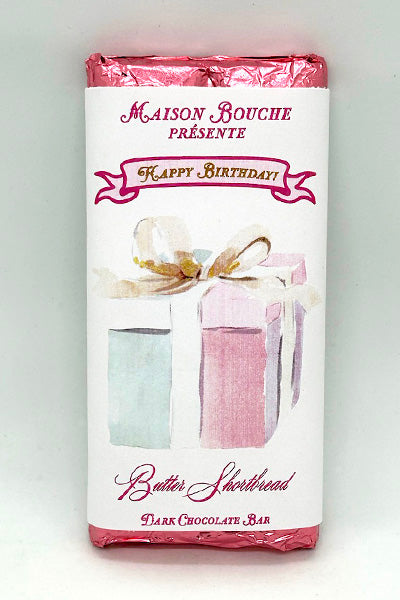 Happy Birthday Butter Shortbread Gift Box Chocolate Bar (Pastel Elegance)