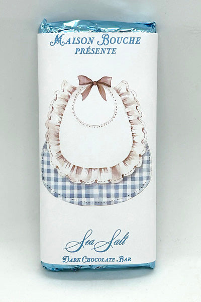 Baby Boy Sea Salt Chocolate Bar (Check Bib)
