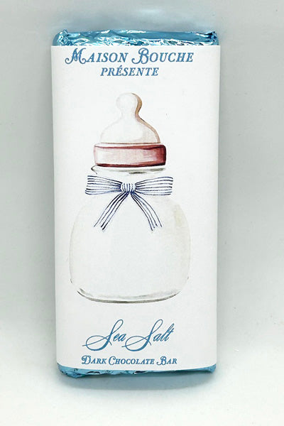 Baby Boy Sea Salt Chocolate Bar (Milk Bottle)
