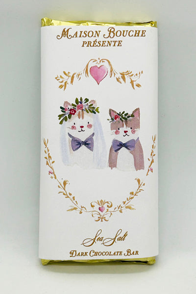 Wedding Cat Couple Sea Salt Chocolate Bar (Formal)