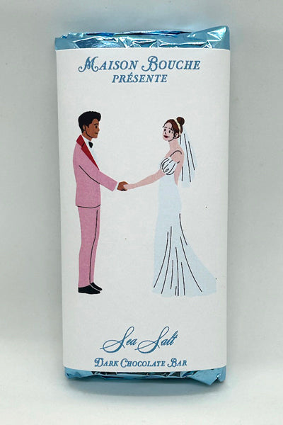 Formal Wedding Couple Sea Salt Chocolate Bar #1