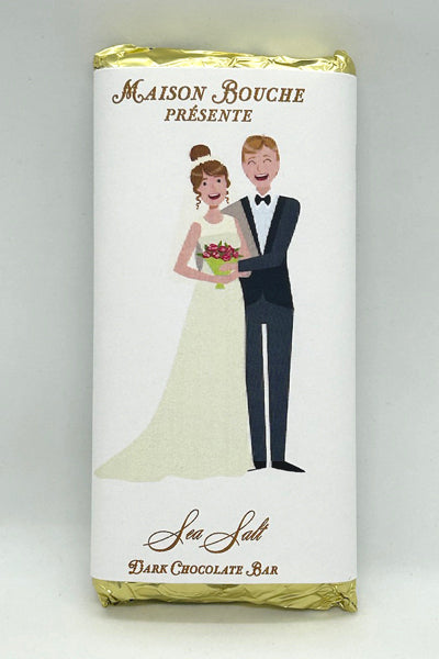 Casual Wedding Couple Sea Salt Chocolate Bar #5