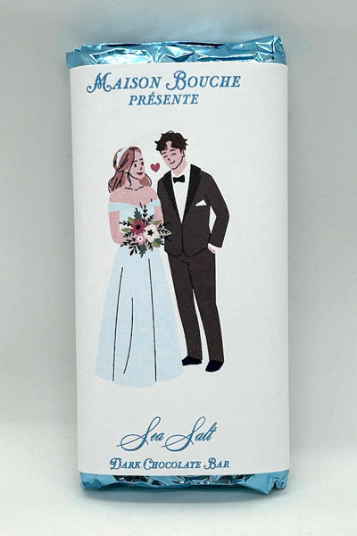 Formal Wedding Couple Sea Salt Chocolate Bar #2
