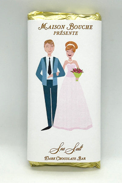 Casual Wedding Couple Sea Salt Chocolate Bar #2