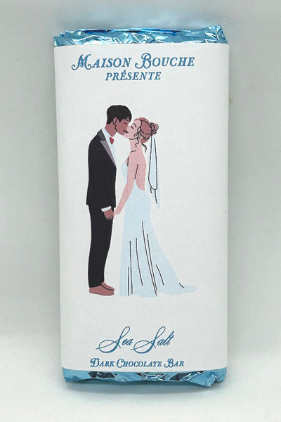 Formal Wedding Couple Sea Salt Chocolate Bar #3