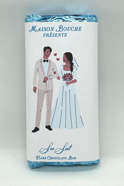 Formal Wedding Couple Sea Salt Chocolate Bar #4
