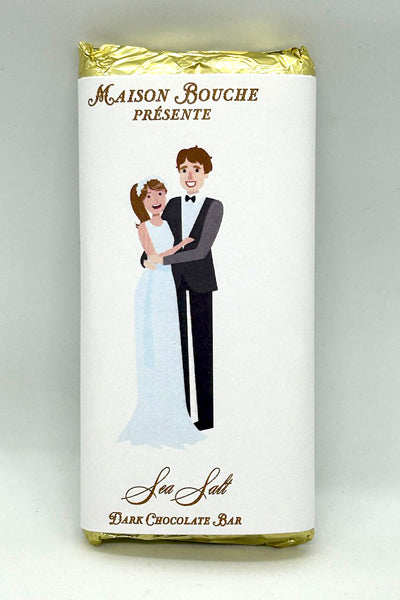 Casual Wedding Couple Sea Salt Chocolate Bar #4