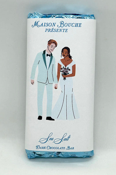 Formal Wedding Couple Sea Salt Chocolate Bar #6