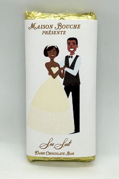 Casual Wedding Couple Sea Salt Chocolate Bar #6