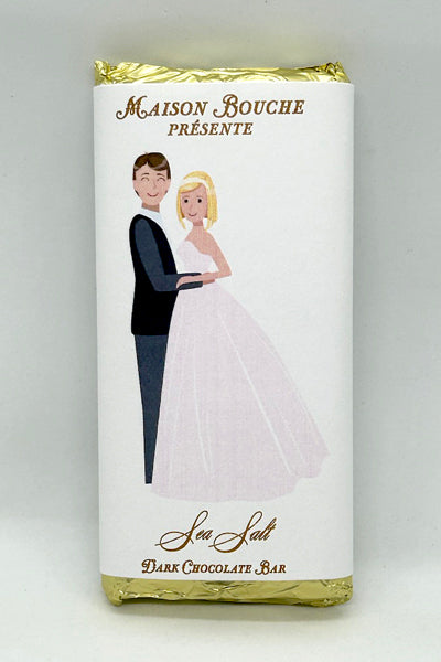 Casual Wedding Couple Sea Salt Chocolate Bar #7