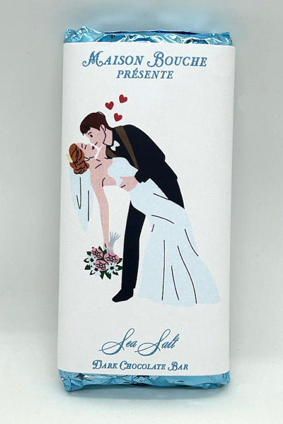 Formal Wedding Couple Sea Salt Chocolate Bar #7