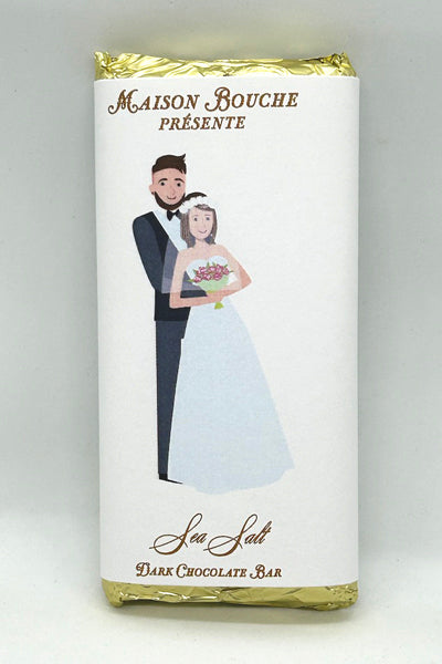 Casual Wedding Couple Sea Salt Chocolate Bar #8