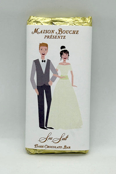 Casual Wedding Couple Sea Salt Chocolate Bar #9