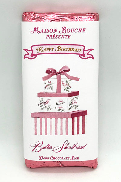 Happy Birthday Butter Shortbread Gift Box Chocolate Bar (Pink Mix)