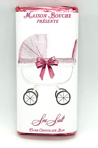 Baby Girl Sea Salt Chocolate Bar (Striped Stroller)
