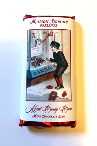 Mint Candy Cane Chocolate Vintage Label Bar