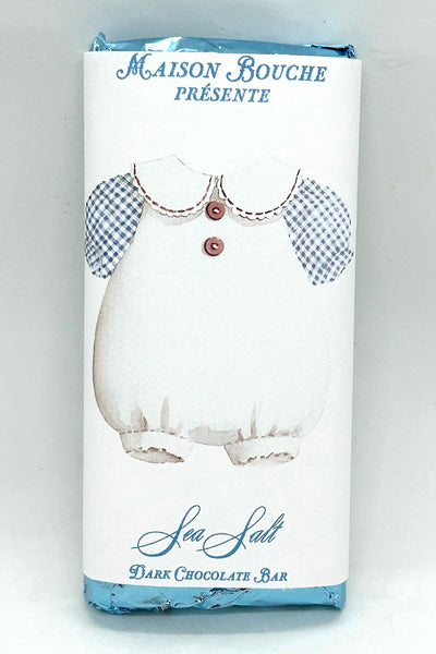 Baby Boy White Sea Salt Chocolate Bar (Check Romper)