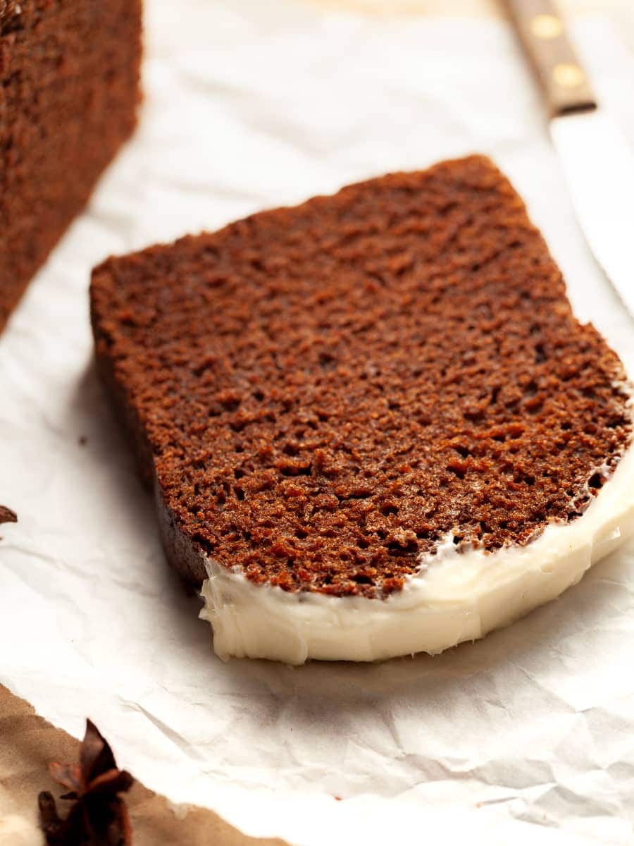 Gluten-Free Gingerbread Loaf with Vanilla Bean Glaze