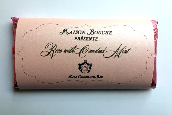 Rose with Candied Mint Leaves Chocolate Bar
